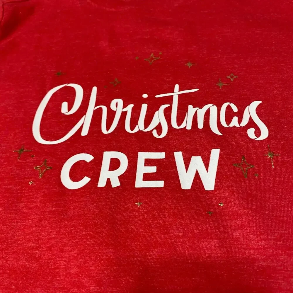 Cat & Jack Long Sleeve Christmas‎ Crew T-Shirt for Kids Size Small NEW -Red